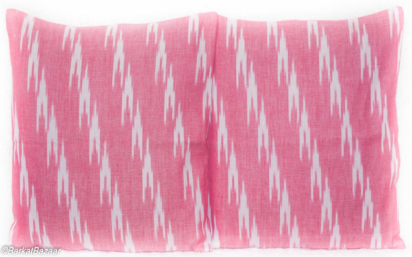 Ikat Indulgence in Pink, 16x16 IN Cushion Cover pair