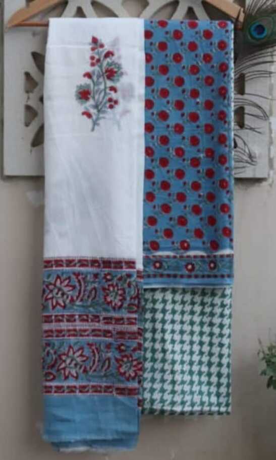 Pure Cotton hand blockprint, Mulmul Dupatta dressmaterials