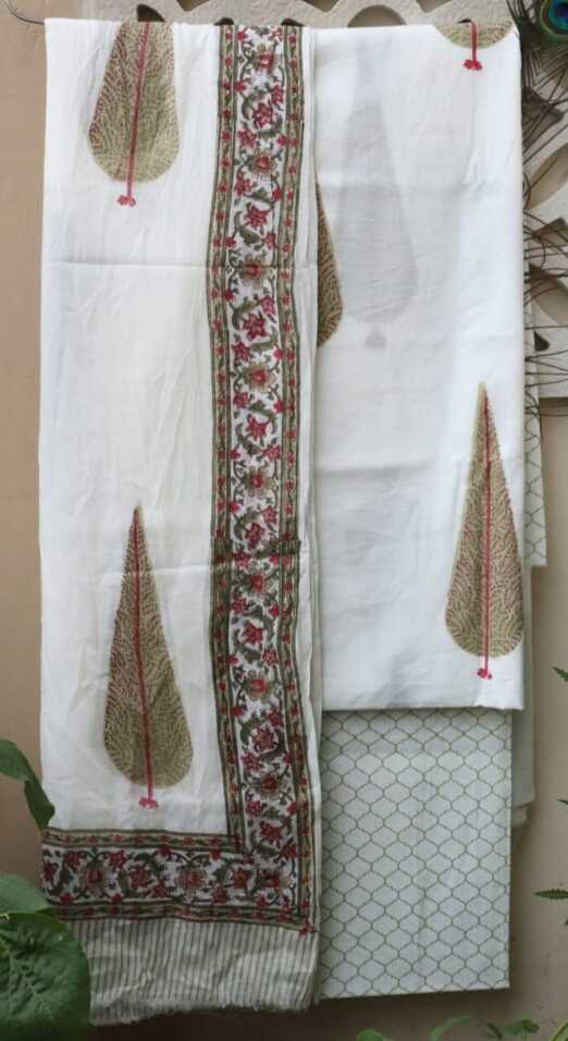 Pure Cotton hand blockprint, Mulmul Dupatta dressmaterials