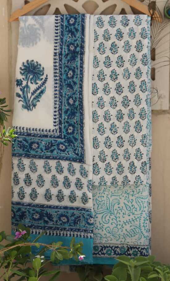 Pure Cotton hand blockprint, Mulmul Dupatta dressmaterials