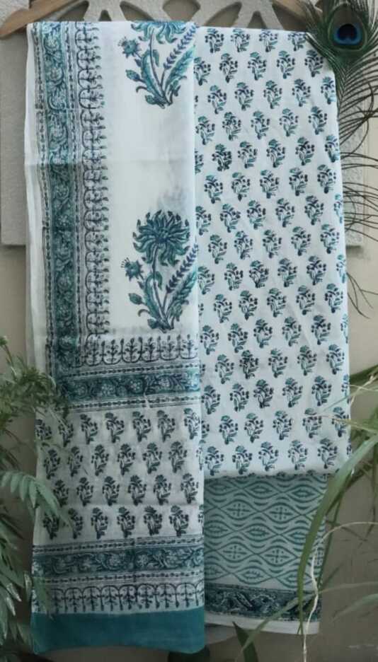 Pure Cotton hand blockprint, Mulmul Dupatta dressmaterials