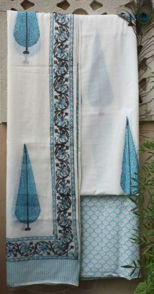 Pure Cotton hand blockprint, Mulmul Dupatta dressmaterials