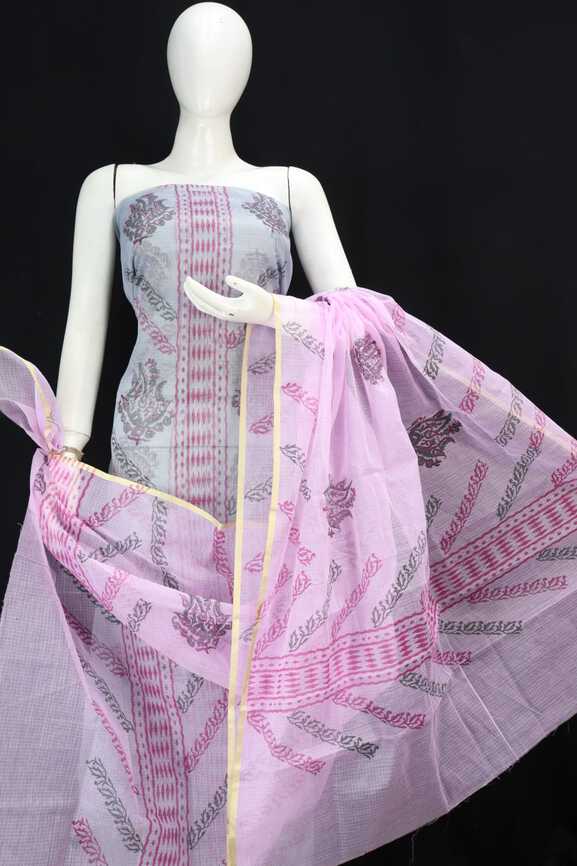 Premium Cotton Kota Doria hand blockprinted Dressmaterials