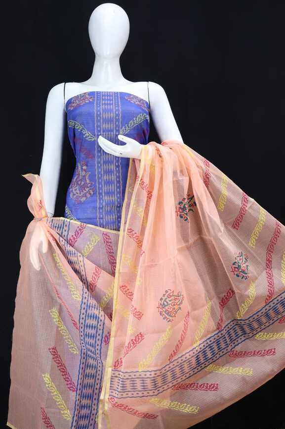 Premium Cotton Kota Doria hand blockprinted Dressmaterials