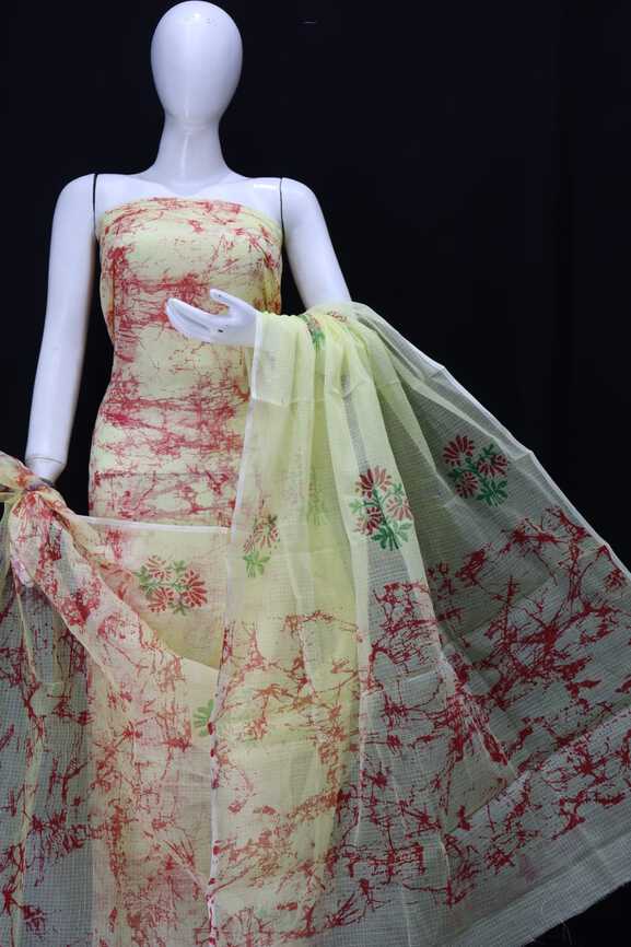 Soft Cotton Kota Doria hand blockprinted Dressmaterials