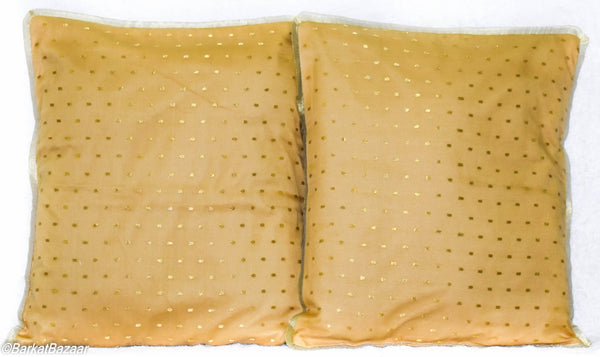 Gold Tissue & Silk, 16x16 IN Cushion Cover pair