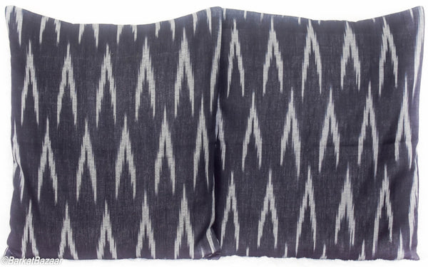 Ikat Indulgence in Black, 16x16 IN Cushion Cover pair
