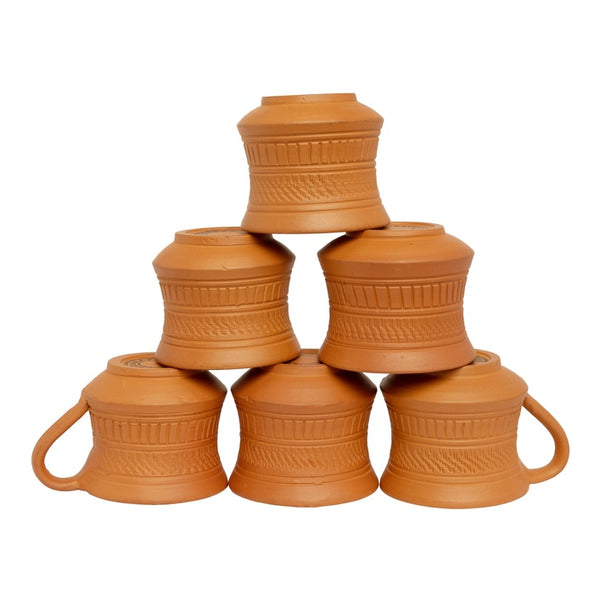 Terracotta Set of 6 Cups, Mitti pottery by Amritdhra