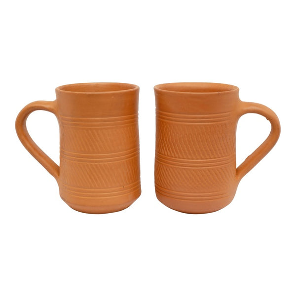 Terracotta Set of 2 Mugs, Mitti pottery by Amritdhra