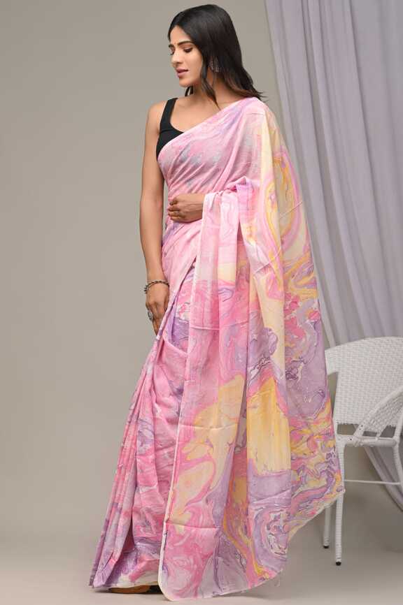 Assam silk Hand blockprint Sarees, with Blouse