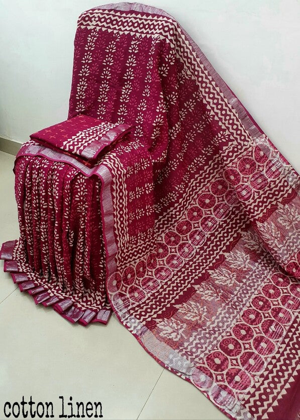 Soft Cotton Linen, vegetable dyed saris