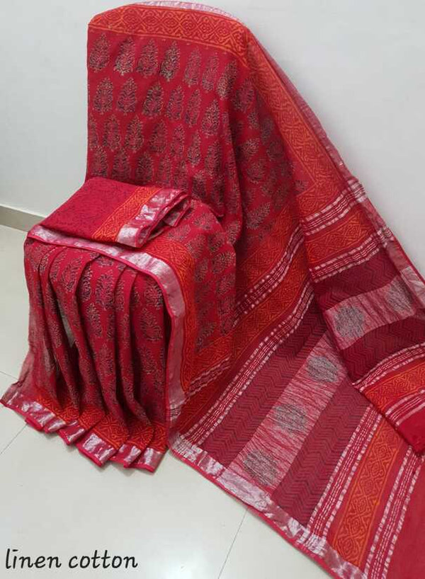 Soft Cotton Linen, vegetable dyed saris