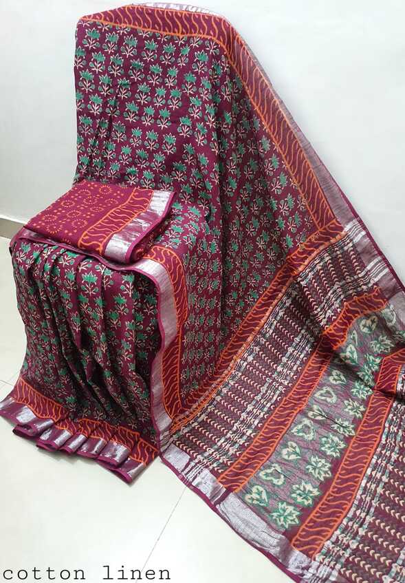 Soft Cotton Linen, vegetable dyed saris