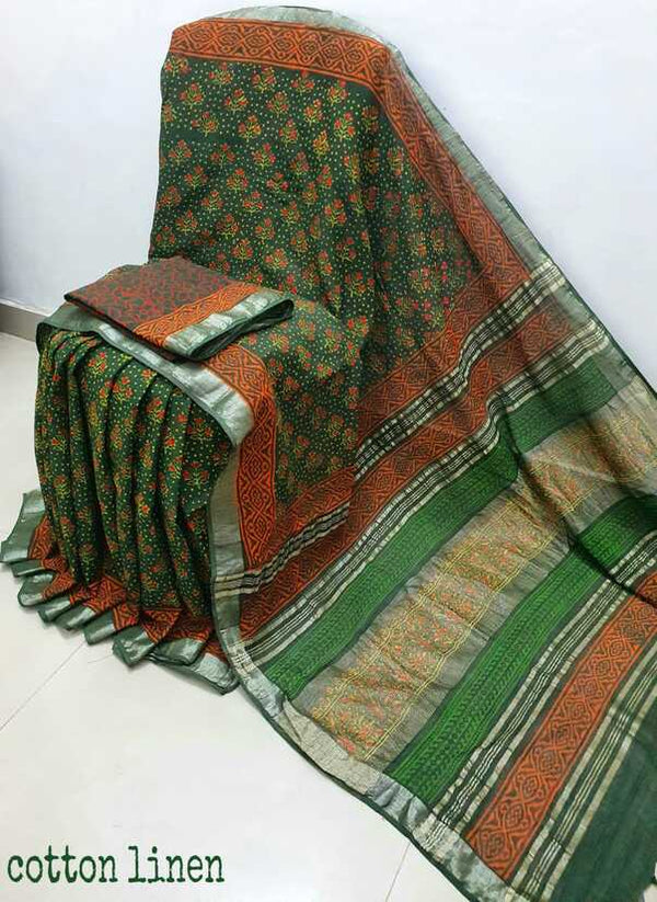 Soft Cotton Linen, vegetable dyed saris