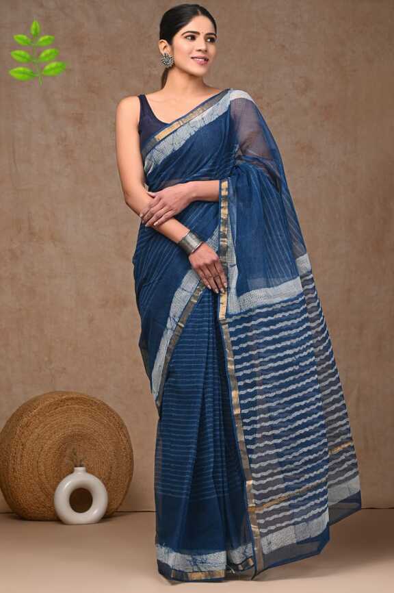 Kota Doria Hand blockprint Saris, with Blouse