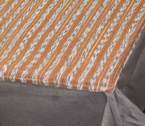 Ikat hand woven Brown and Stripes, 6 seater Cotton TableCloth